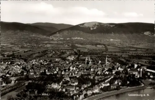Ak Ladenburg am Neckar Baden, Fliegeraufnahme