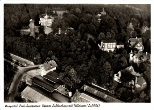 Ak Wuppertal, Luftbild  Pack-Restaurant Bacmee, Luftkuhhaus, Tälletuem