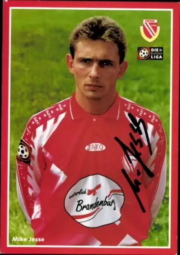 Autogrammkarte Fußballer Mike Jesse, Energie Cottbus, Autogramm