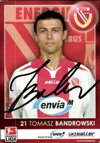 Autogrammkarte Fußballer Tomasz Bandrowski, Energie Cottbus, Autogramm
