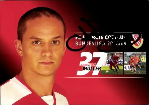 Autogrammkarte Fußballer Christian Muller, Energie Cottbus, Autogramm