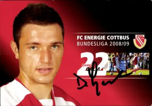 Autogrammkarte Fußballer Danny Galm, Energie Cottbus, Autogramm