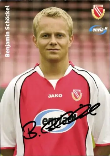 Autogrammkarte Fußballer Benjamin Schöckel, Energie Cottbus, Autogramm
