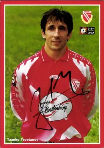 Autogrammkarte Fußballer Tzanko Tzvetanov, Energie Cottbus, Autogramm