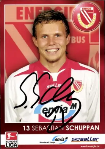 Autogrammkarte Fußballer Sebastian Schuppan, Energie Cottbus, Autogramm