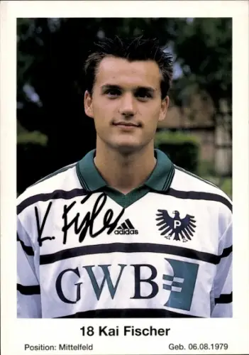 Autogrammkarte Fußballer Kai Fischer, Preußen Münster, Autogramm