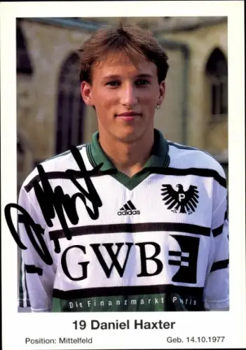 Autogrammkarte Fußballer Daniel Haxter, Preußen Münster, Autogramm