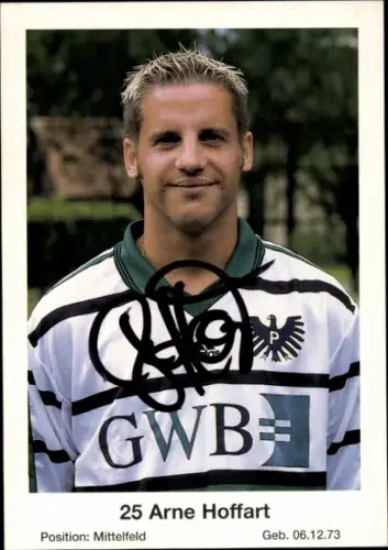 Autogrammkarte Fußballer Arne Hoffart, Preußen Münster, Autogramm