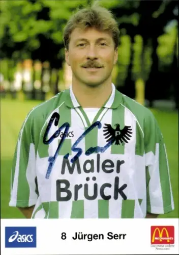 Autogrammkarte Fußballer Jürgen Serr, Preußen Münster, Autogramm