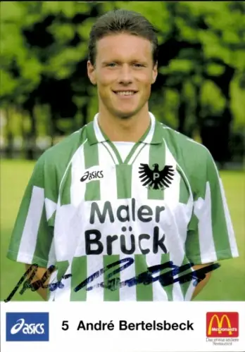 Autogrammkarte Fußballer André Bertelsbeck, Preußen Münster, Autogramm