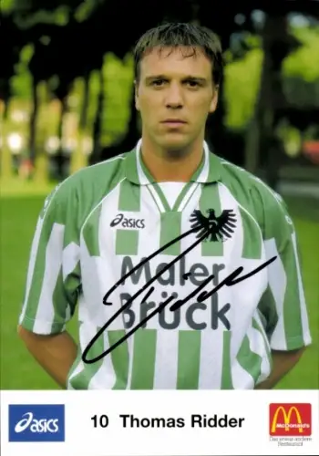 Autogrammkarte Fußballer Thomas Ridder, Preußen Münster, Autogramm