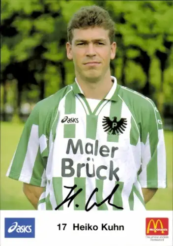 Autogrammkarte Fußballer Heiko Kuhn, Preußen Münster, Autogramm