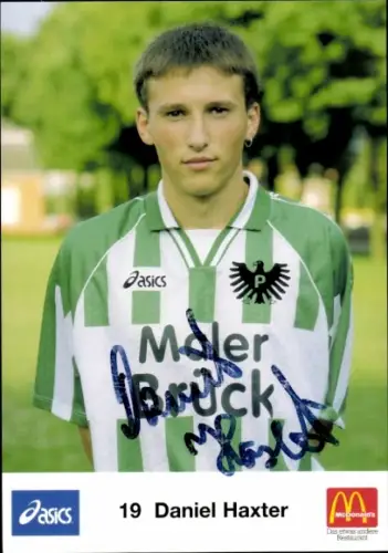 Autogrammkarte Fußballer Daniel Haxter, Preußen Münster, Autogramm