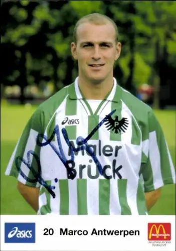 Autogrammkarte Fußballer Marco Antwerpen, Preußen Münster, Autogramm