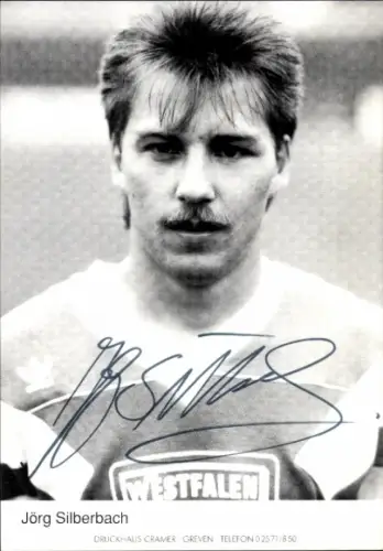 Autogrammkarte Fußballer Jörg Silberbach, Preußen Münster, Autogramm