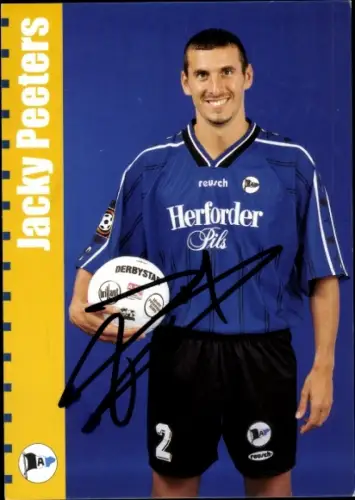 Autogrammkarte Fußballer Jacky Peeters, DSC Arminia Bielefeld, Autogramm
