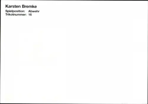 Autogrammkarte Fußballer Karsten Bremke, DSC Arminia Bielefeld, Autogramm