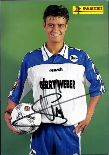 Autogrammkarte Fußballer Johann Stenzel, DSC Arminia Bielefeld, Autogramm