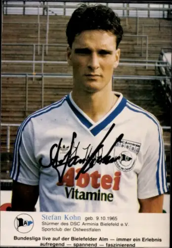 Autogrammkarte Fußballer Stefan Kohn, DSC Arminia Bielefeld, Autogramm