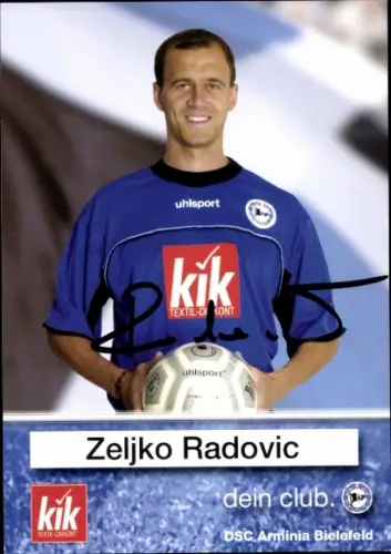 Autogrammkarte Fußballer Zeljko Radovic, DSC Arminia Bielefeld, Autogramm