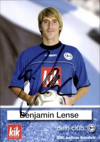 Autogrammkarte Fußballer Benjamin Lense, DSC Arminia Bielefeld, Autogramm