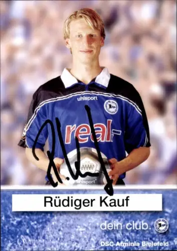 Autogrammkarte Fußballer Rüdiger Kauf, DSC Arminia Bielefeld, Autogramm
