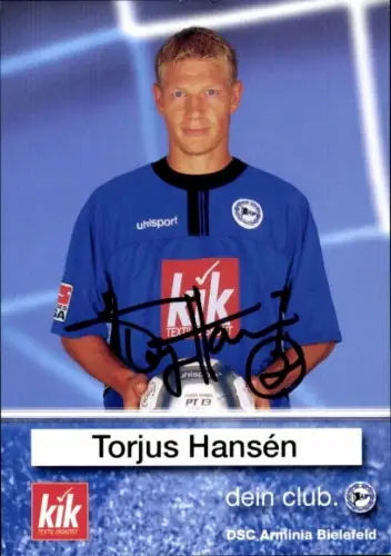 Autogrammkarte Fußballer Torjus Hansén, DSC Arminia Bielefeld, Autogramm