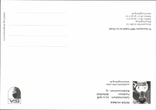 Autogrammkarte Fußballer Peter Hlinka, FC Augsburg, Autogramm