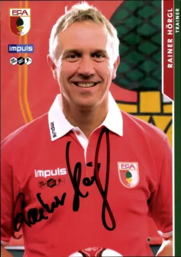 Autogrammkarte Trainer Rainer Hörgl, FC Augsburg, Autogramm
