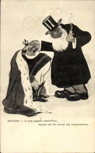 Künstler Ak Präsident Kruger, Edward VII, Burenkrieg, Karikatur