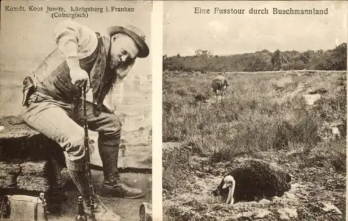 Ak Südafrika, Koos Jooste, Eine Fußtour durch Buschmannland, Strauße