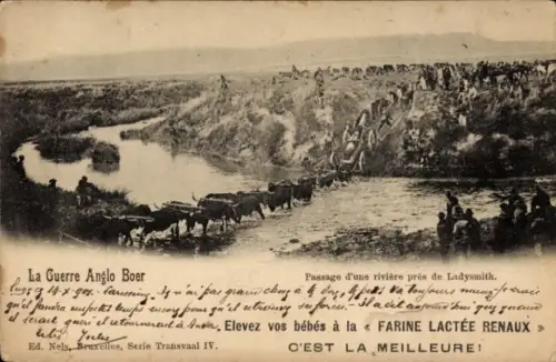 Ak Burenkrieg, Flussübergang bei Ladysmith