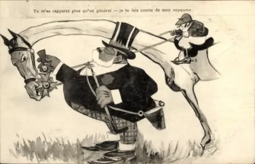 Künstler Ak Burenkrieg, Karikatur König Edward VII