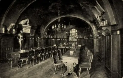 Studentika Ak München, Corpshaus Suevia, Kneipe, Innenansicht