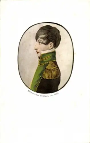 Studentika Ak Erlangen, Corps Baruthia, Student in Bayreuther Uniform um 1820