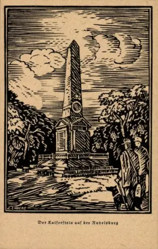 Künstler Ak Enders, Bad Kösen Naumburg an der Saale, Rudelsburg, Kaiserstein, Deutsche Corpszeitung