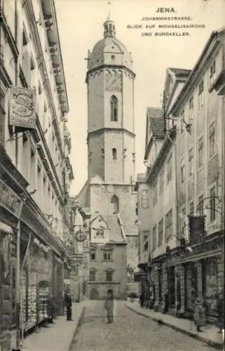 Ak Jena in Thüringen, Johannisstraße, Michaeliskirche, Burgkeller