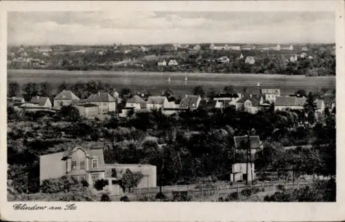 Ak Glindow Werder an der Havel, Blick über den Ort zum See