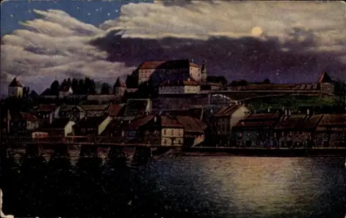 Ak Ptuj Pettau Slowenien, Panorama bei Nacht