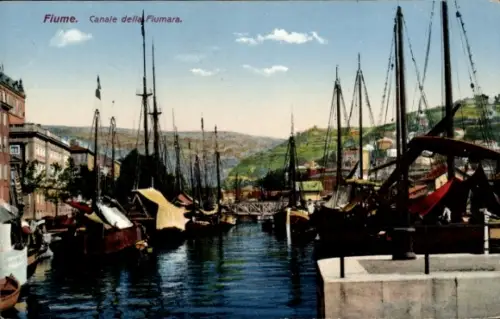 Ak Rijeka Fiume Kroatien, Canale della Fiumara