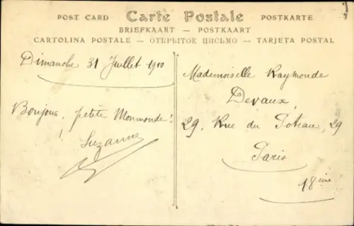 CPA Les Grands Aviateurs, Un vol de Aubrun avec un passager, Monoplan Blériot