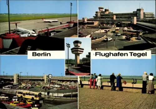 Ak Berlin Tegel Flughafen, Ausguck, Rollfeld, Terminal