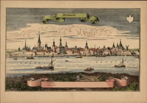 Künstler Ak Merian, Düsseldorf am Rhein, Stadtansicht 1647