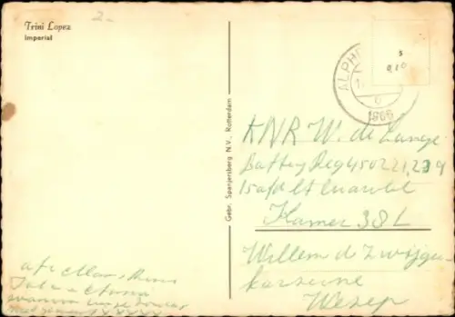 Autogrammkarte Sänger Trini Lopez, Portrait, Autogramm