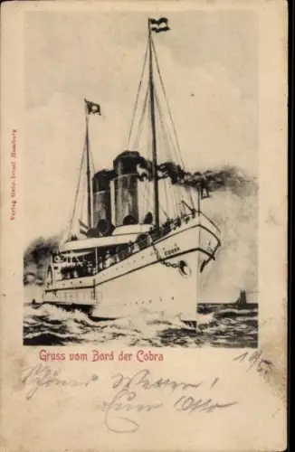 Ak HAPAG Dampfer Cobra, Seebäderdienst
