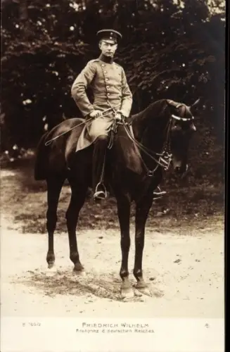 Ak Kronprinz Wilhelm von Preußen zu Pferde, Uniform