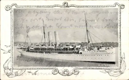 Ak Dampfer, SS Danube, Union Steam Ships Company