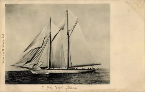 Ak Kaiserliche Yacht Iduna, Segelschiff