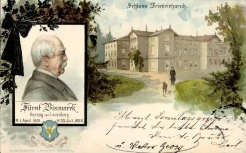 Litho Friedrichsruh Aumühle Niedersachsen, Otto von Bismarck, Herzog zu Lauenburg, Bundeskanzler