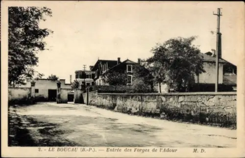 CPA Le Boucau Bayonne Pyrénées Atlantiques, Entrée des Forges de l'Adour